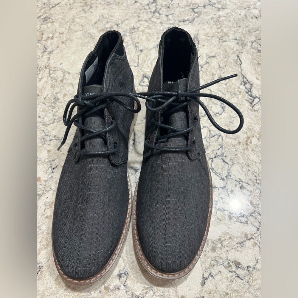 Tom’s Men's Navy Blue Denim Look Casual Ankle Boots